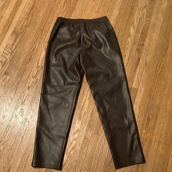 Banana Republic Brown Faux Leather Pants in Small Tall with Fuzzy Inside - Picture 5 of 9